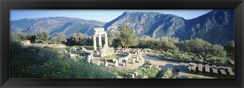 Framed Greece, Delphi, The Tholos, Ruins of the ancient monument Print