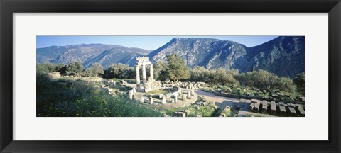 Framed Greece, Delphi, The Tholos, Ruins of the ancient monument Print