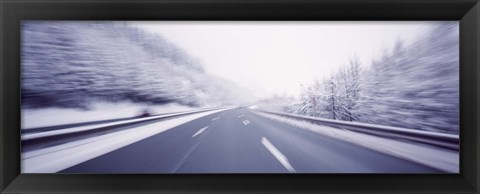 Framed Austria, Autostrada, Panoramic view of a highway Print