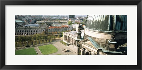 Framed High angle view of a formal garden in front of a church, Berlin Dome, Altes Museum, Berlin, Germany Print