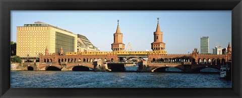 Framed Bridge on a river, Oberbaum Brucke, Berlin, Germany Print