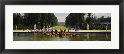 Framed Fountain in a garden, Versailles, France Print