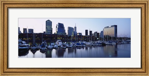 Framed Boats Docked At A Harbor, Puerto Madero, Buenos Aires, Argentina Print