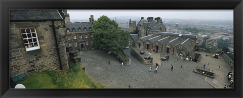 Framed High Angle View Of Tourists In A Castle, Edinburgh Castle, Edinburgh, Scotland, United Kingdom Print