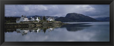 Framed Residential Structure On The Waterfront, Plockton, Highlands, Scotland, United Kingdom Print