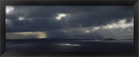 Framed Clouded Sky Over A Sea, Staffin Bay, Isle Of Skye, Scotland, United Kingdom Print