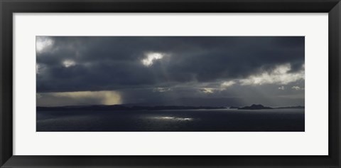 Framed Clouded Sky Over A Sea, Staffin Bay, Isle Of Skye, Scotland, United Kingdom Print