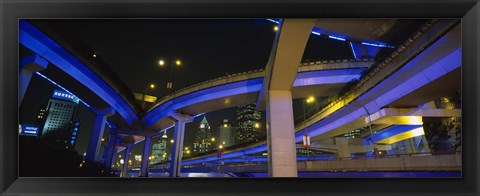 Framed Low Angle View Of Overpasses, Shanghai, China Print