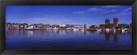 Framed Buildings On The Waterfront, Oslo, Norway Print