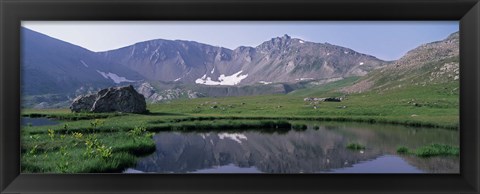 Framed Mountains Surrounding A Lake, Hinterland, French Riviera, France Print