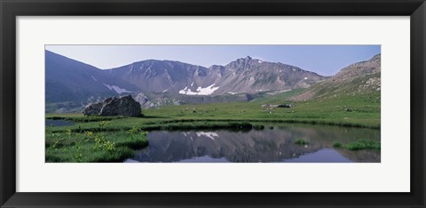 Framed Mountains Surrounding A Lake, Hinterland, French Riviera, France Print