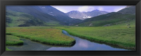 Framed Mountains Surrounding A Stream, Hinterland, French Riviera, France Print