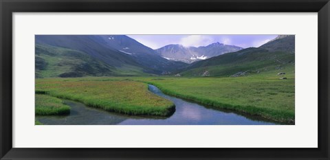 Framed Mountains Surrounding A Stream, Hinterland, French Riviera, France Print