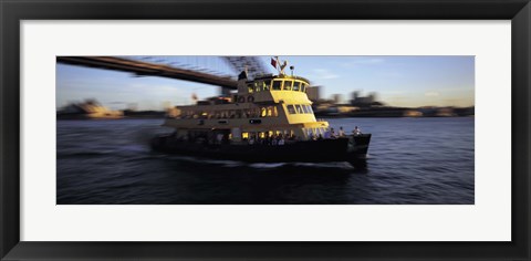 Framed Ferry passing under a bridge, Sydney Harbor Bridge, Sydney, Australia Print