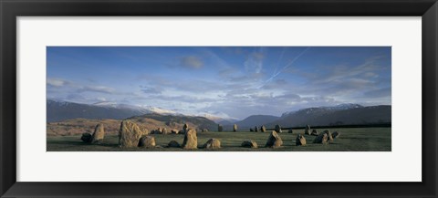 Framed Rocks on a field, Castelrigg Stone Circle, Keswick, Lake district, England Print