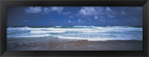 Framed Surf on the beach, Barbados, West Indies Print