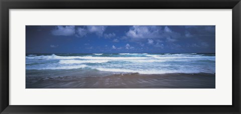 Framed Surf on the beach, Barbados, West Indies Print