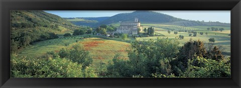 Framed High angle view of a church, Abbazia Di Sant Antimo, Tuscany, Italy Print