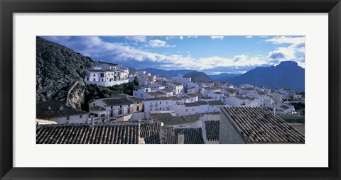 Framed High angle view of buildings in a town, Velez Blanco, Andalucia, Spain Print