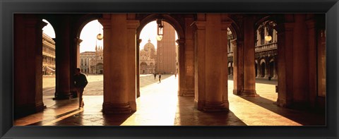 Framed Tourists in a building, Venice, Italy Print