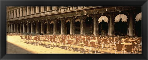 Framed Chairs Outside A Building, Venice, Italy Print