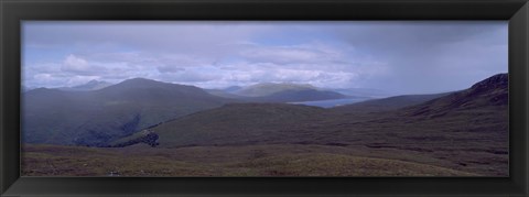 Framed Cloudy Sky Over Hills, Blackwater Reservoir, Scotland, United Kingdom Print