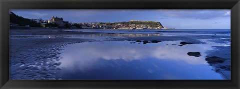 Framed Reflection Of Cloud In Water, Scarborough, South Bay, North Yorkshire, England, United Kingdom Print