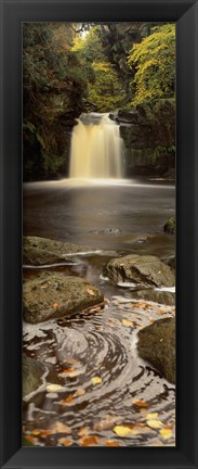 Framed Waterfall In A Forest, Thomason Foss, Goathland, North Yorkshire, England, United Kingdom Print