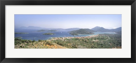 Framed High angle view of a coastline, Lefkas island, Greece Print