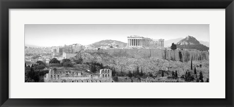 Framed High Angle View Of Buildings In A City, Parthenon, Acropolis, Athens, Greece Print