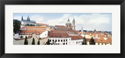 Framed Church in a city, St. Nicholas Church, Mala Strana, Prague, Czech Republic Print