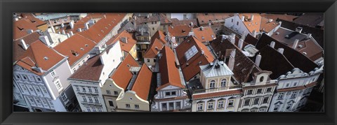 Framed High angle view of buildings in a city, Czech Republic, Prague Print