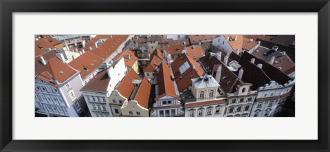 Framed High angle view of buildings in a city, Czech Republic, Prague Print