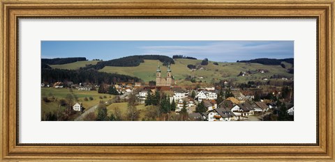 Framed High angle view of a town, St. Peter, Black Forest, Germany Print