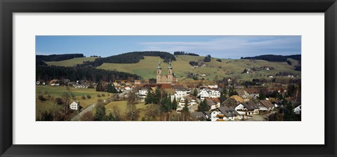 Framed High angle view of a town, St. Peter, Black Forest, Germany Print