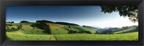 Framed Panoramic view of a landscape, St Margen, Black Forest, Germany Print