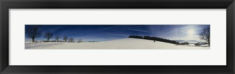 Framed Trees on a snow covered landscape, St. Peter, Lindenberg, Black Forest, Germany Print