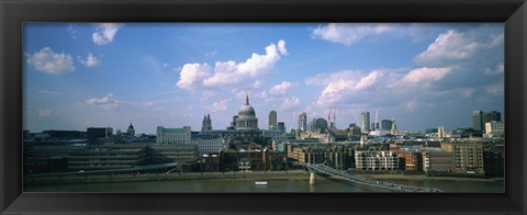 Framed Buildings on the waterfront, St. Paul&#39;s Cathedral, London, England Print