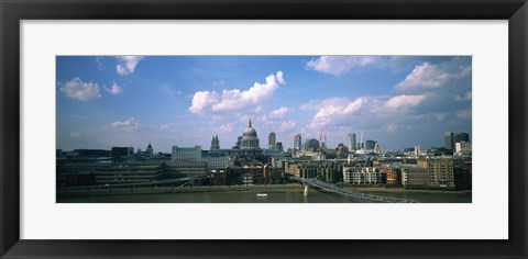 Framed Buildings on the waterfront, St. Paul&#39;s Cathedral, London, England Print