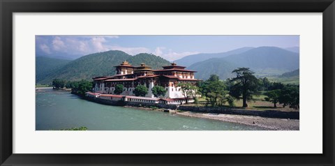 Framed Palace On A Riverbank, Punakha Dzong, Punakha, Bhutan Print