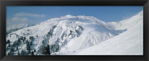 Framed Ski area in the mountains, Galzig, St. Anton, Austria Print