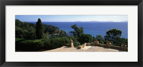 Framed Observation Point At The Sea Shore, Provence, France Print