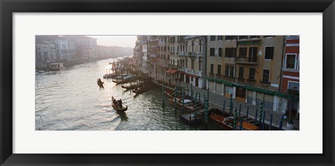 Framed Gondolas in the Grand Canal, Venice, Italy (black &amp; white) Print