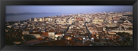 Framed Aerial view of Lisbon, Portugal Print