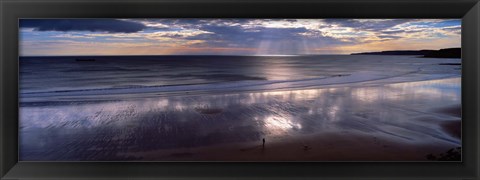 Framed Person Standing On The Beach, Scarborough, North Yorkshire, England, United Kingdom Print