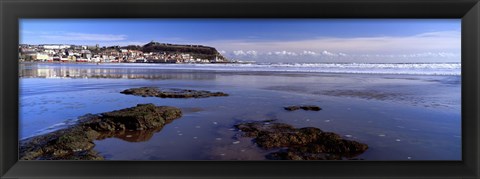 Framed Town At The Waterfront, Scarborough, South Bay, North Yorkshire, England, United Kingdom Print