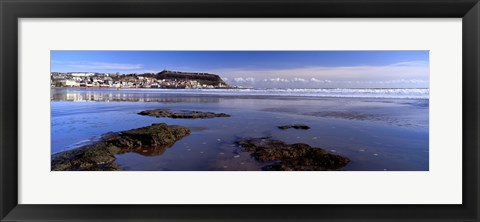 Framed Town At The Waterfront, Scarborough, South Bay, North Yorkshire, England, United Kingdom Print