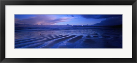 Framed Sand Ridges Near A Bay, Filey Bay, Yorkshire, England, United Kingdom Print