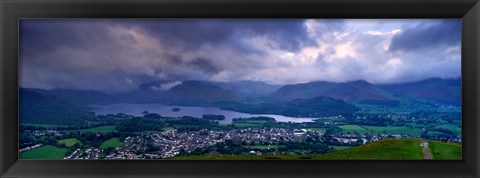 Framed Storm Clouds Over A Landscape, Keswick, Derwent Water, Lake District, Cumbria, England, United Kingdom Print