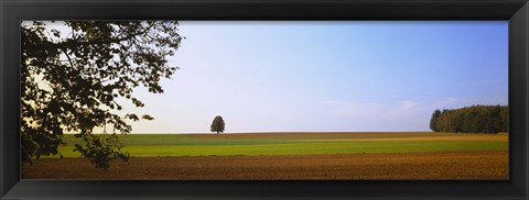 Framed Plowed  field, Germany Print